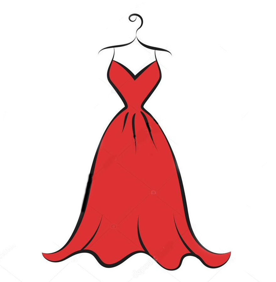 Красное платье нарисованное