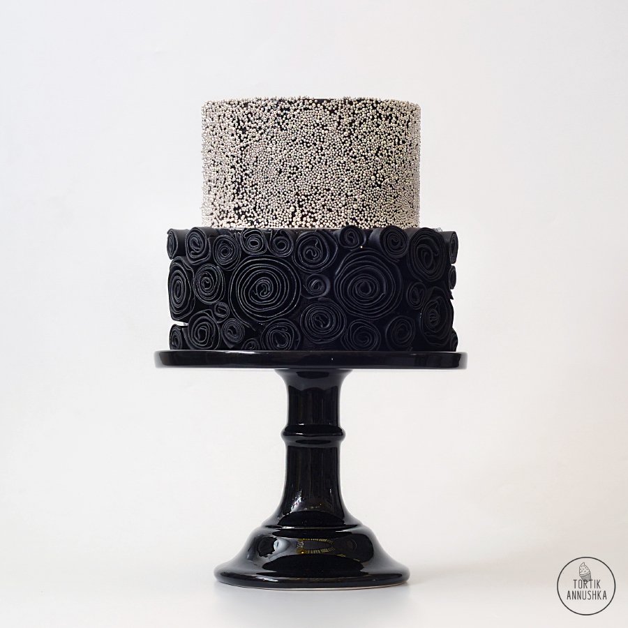 Черно серебряный торт