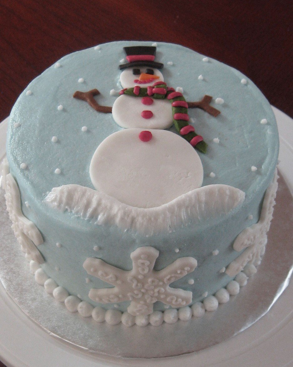 Тортик со снеговиком