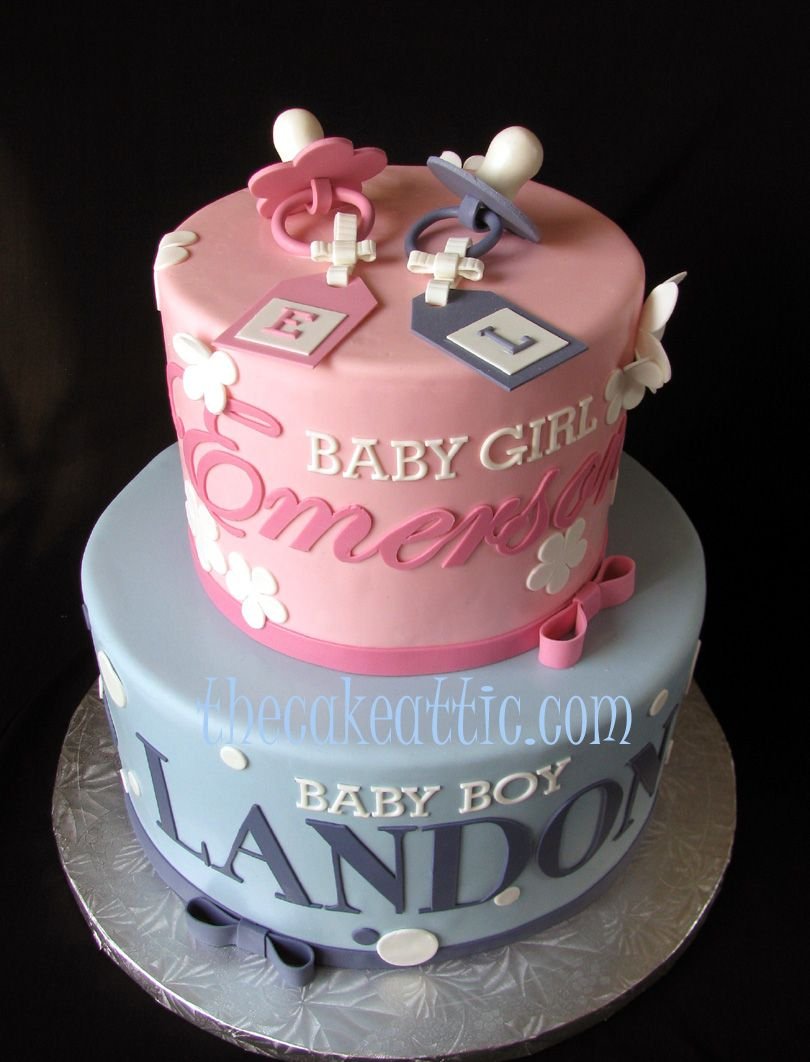 Двухэтажный торт для мальчика и девочки