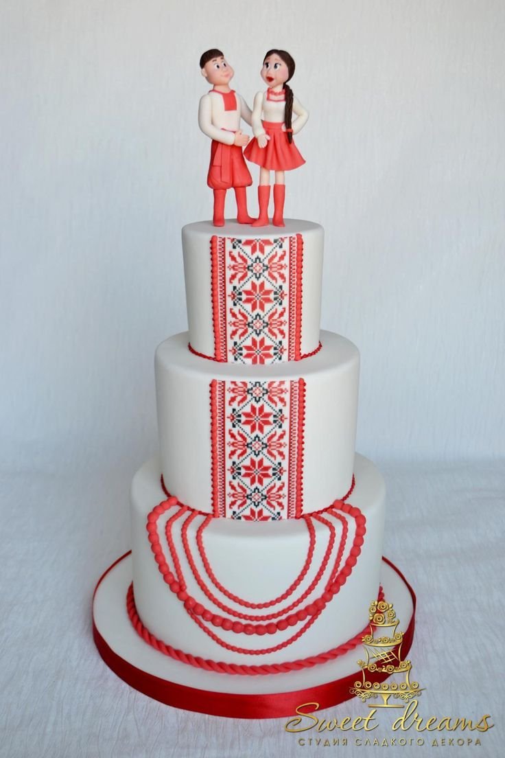 Свадебный торт в русском народном стиле