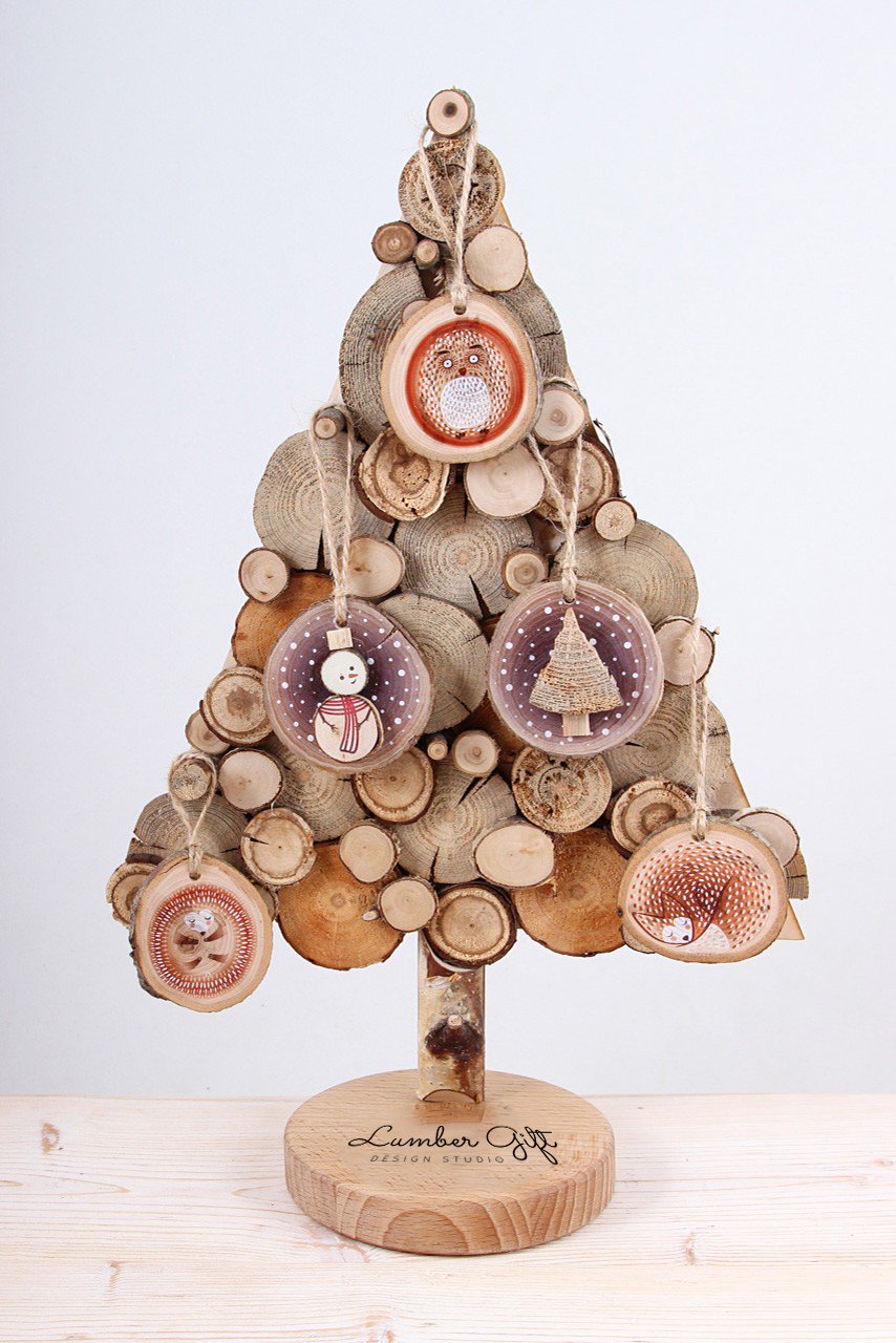 Новогодние сувениры из дерева