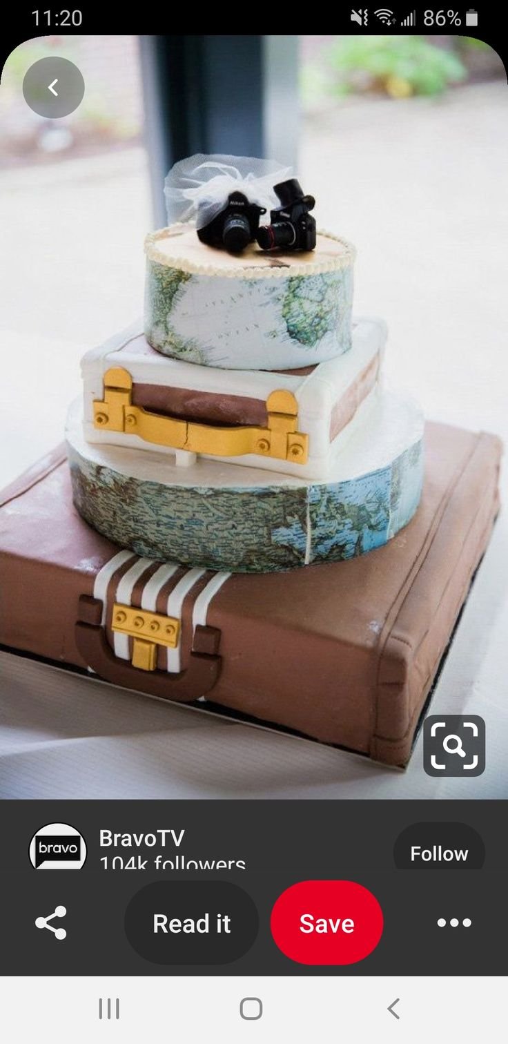 Свадебный торт в стиле путешествия