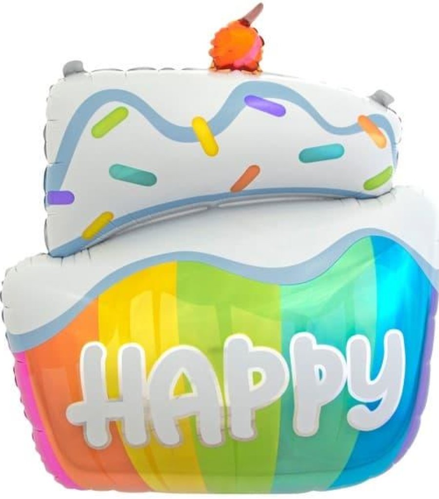 Фольгированный воздушный шар Радужный торт