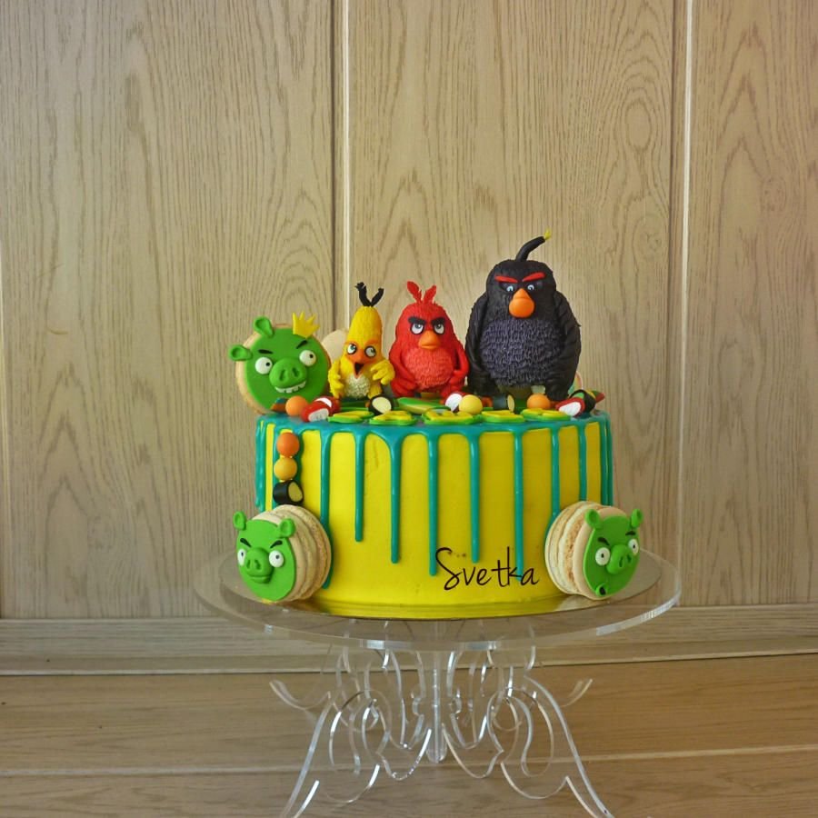 Торт с птичками для мальчика