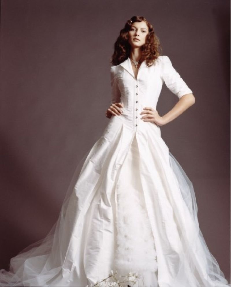 Свадебное платье с воротником