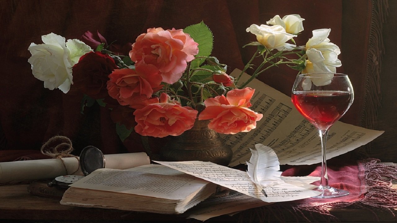 Вечер будет в интернете. Книга цветы. «Натюрморт с книгами». Цветы в поэзии. Натюрморт день рождения.