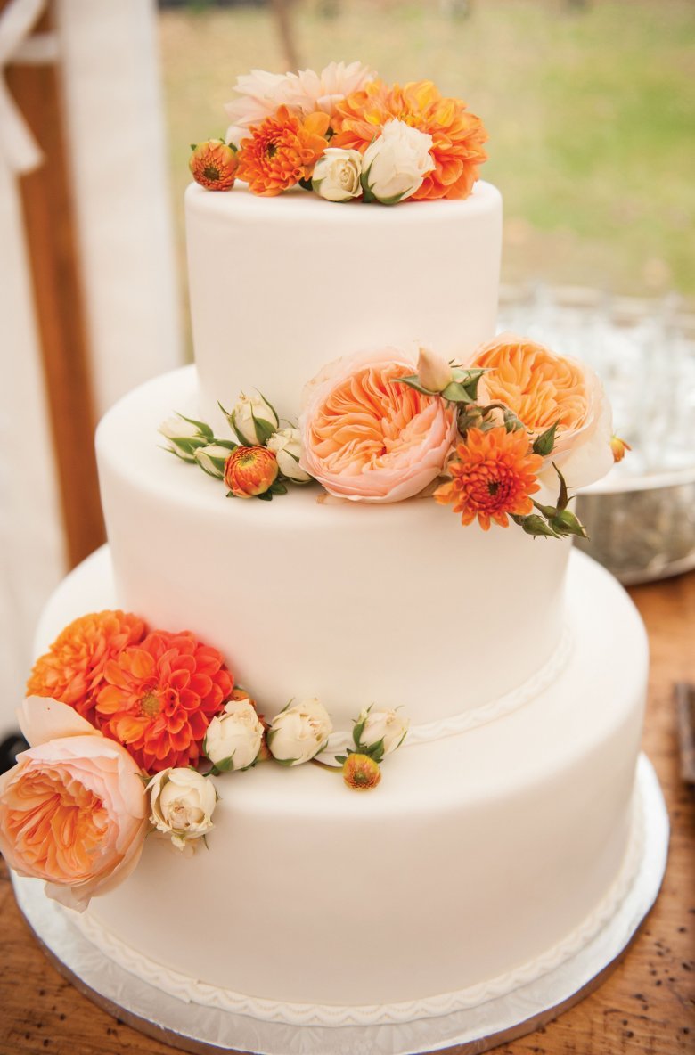 Апельсиновый свадебный торт
