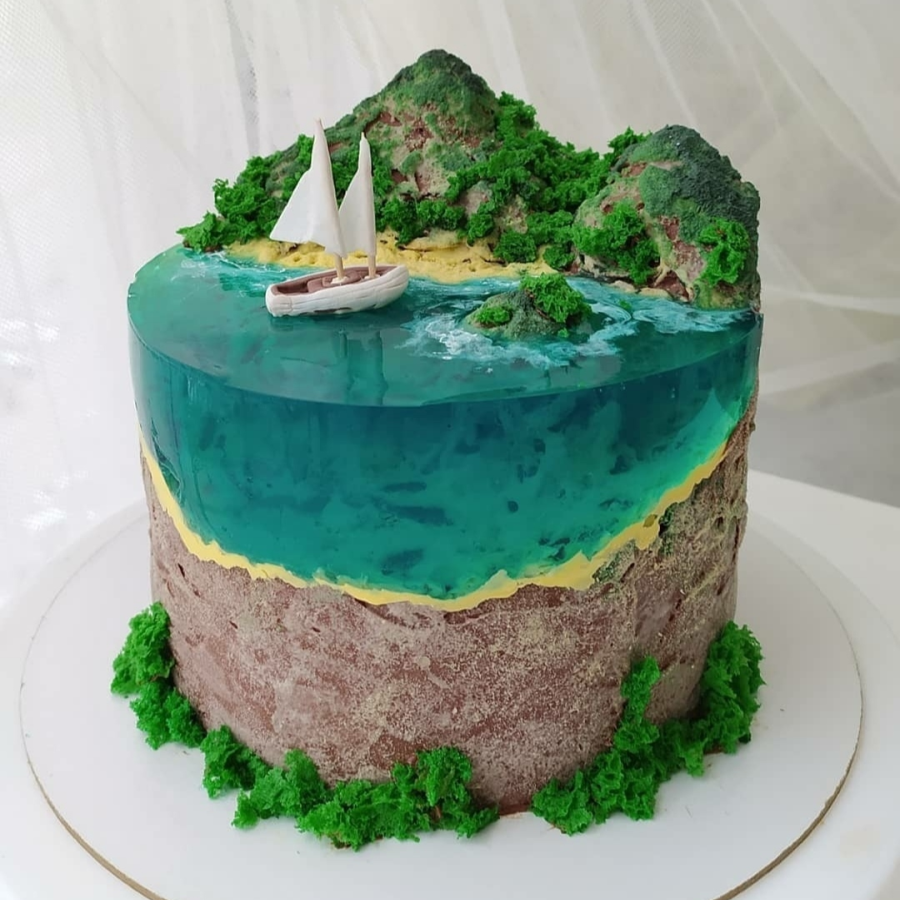 Торт остров с желе МК