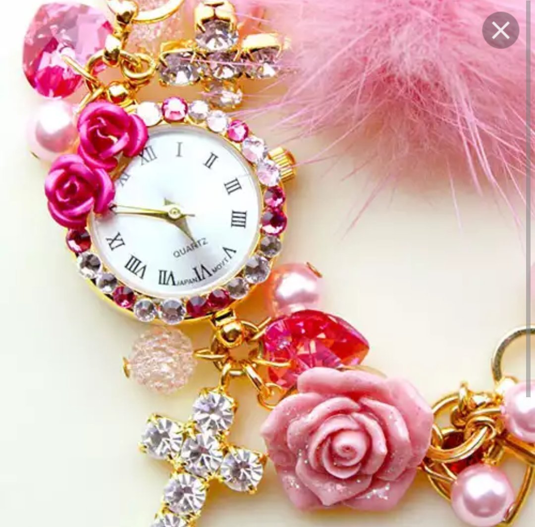Часы браслет розовые