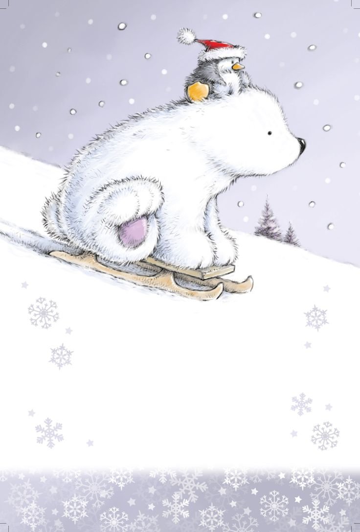 Новогодние открытки с белым медведем