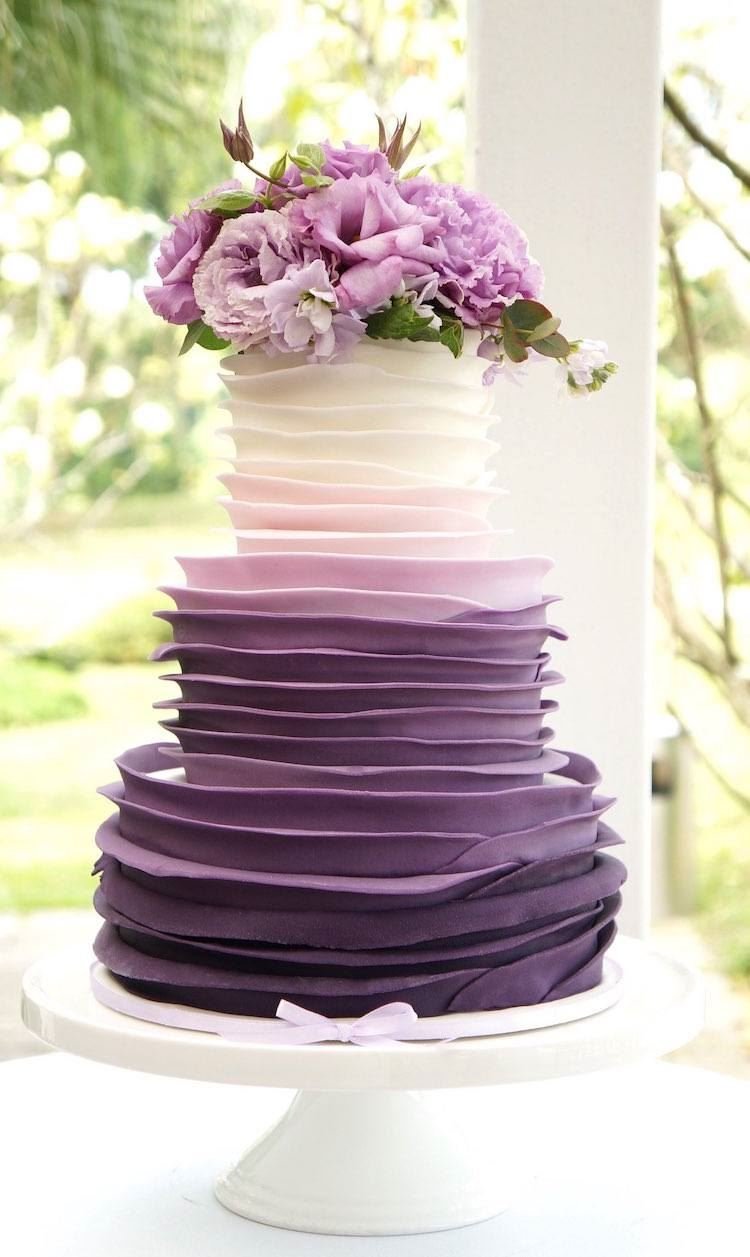 Свадебные торты трехъярусные розово сиреневые