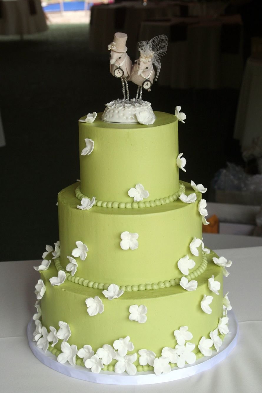 Зелёный торт свадебный большой