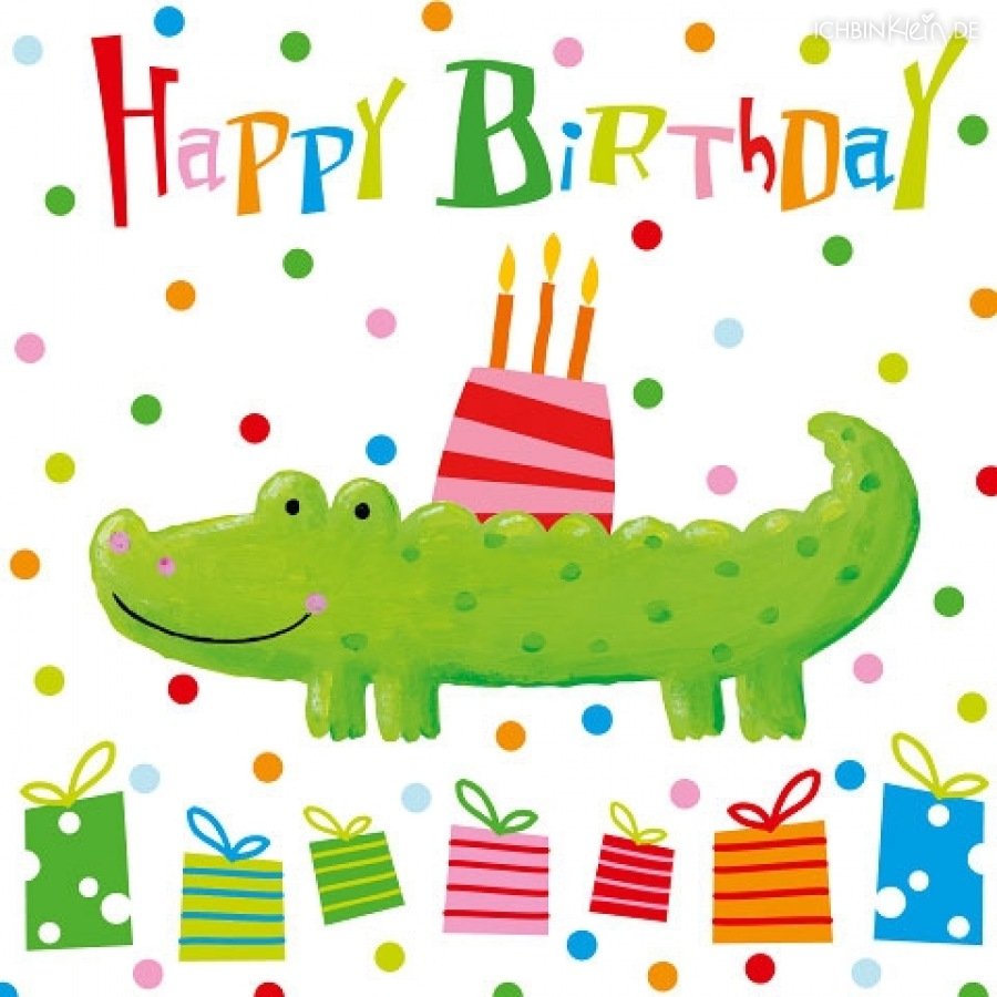 Открытки с днём рождения крокодил