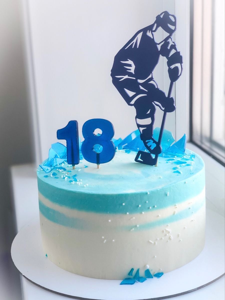 Хоккеист картинка на торт