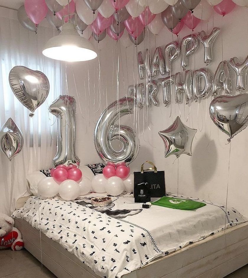 Украшение комнаты шарами на день рождения 18 лет