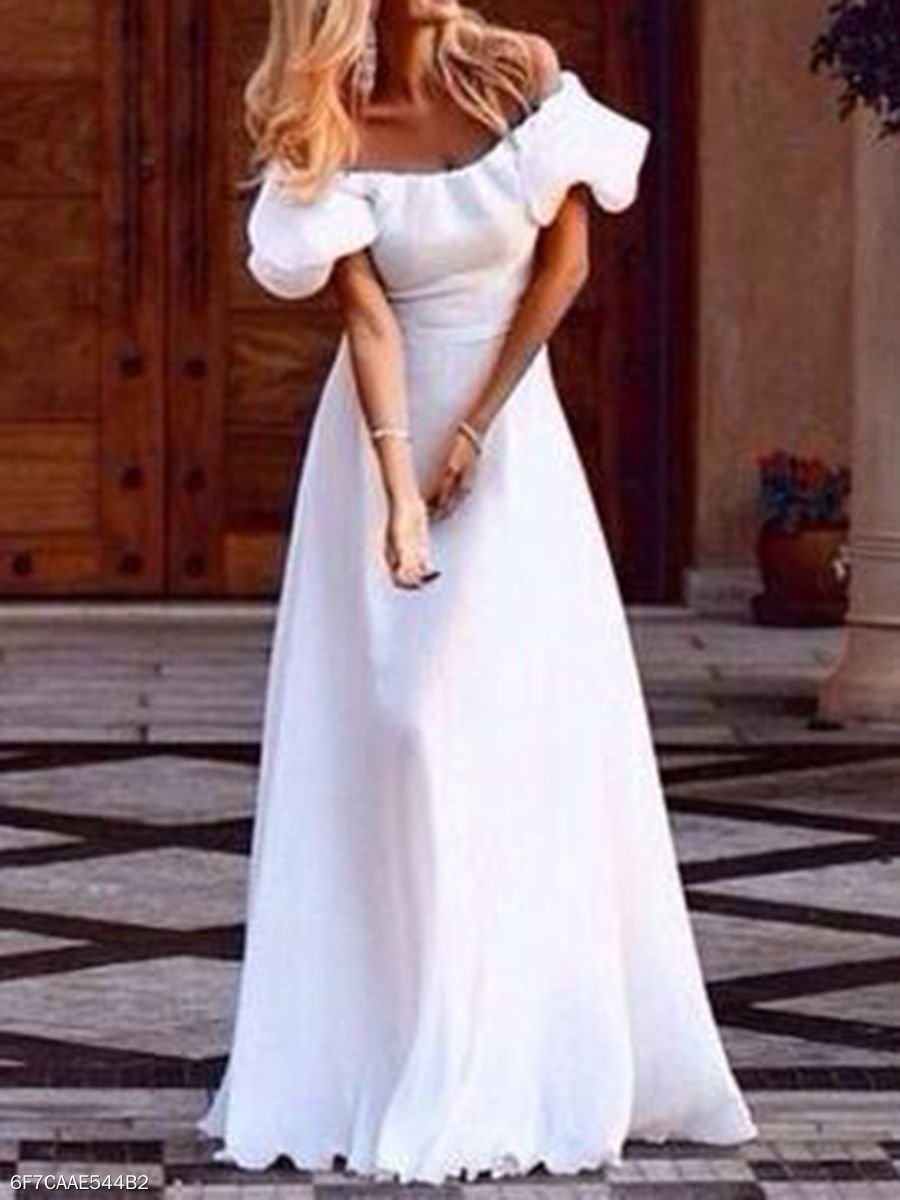 Свадебное платье со спущенными плечами