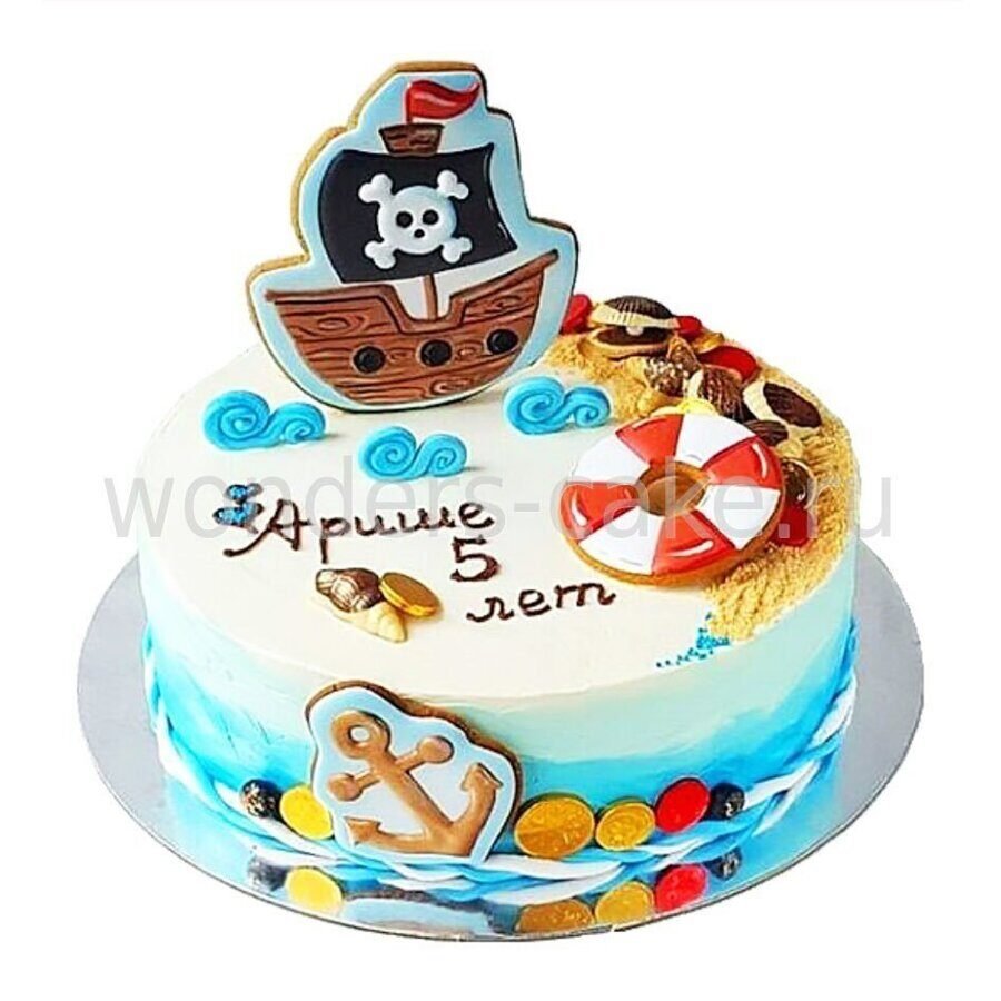 Пиратский торт для мальчика кремовый