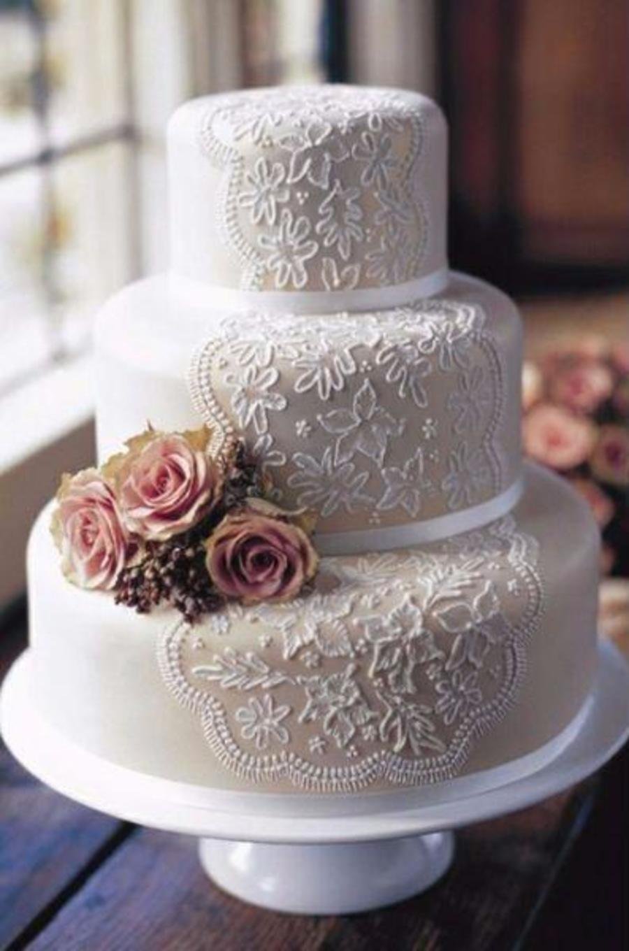 Свадебные торты кружевные