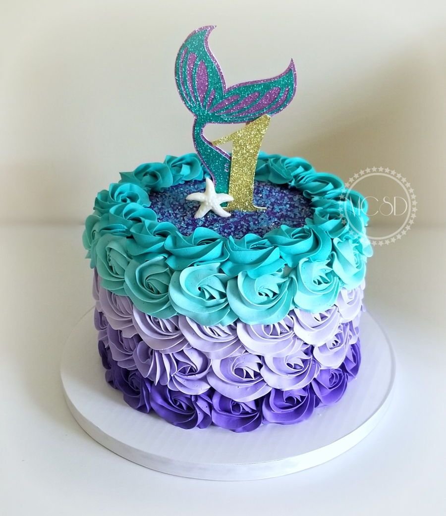 Декор торта с русалочкой