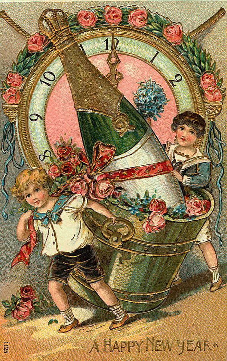 Викторианские открытки новый год