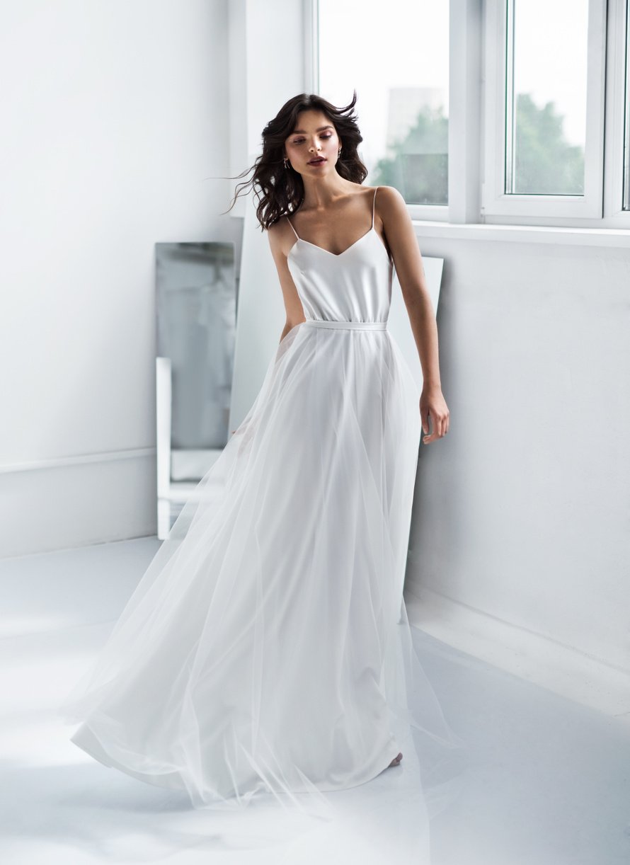Платье комбинация белое свадебное