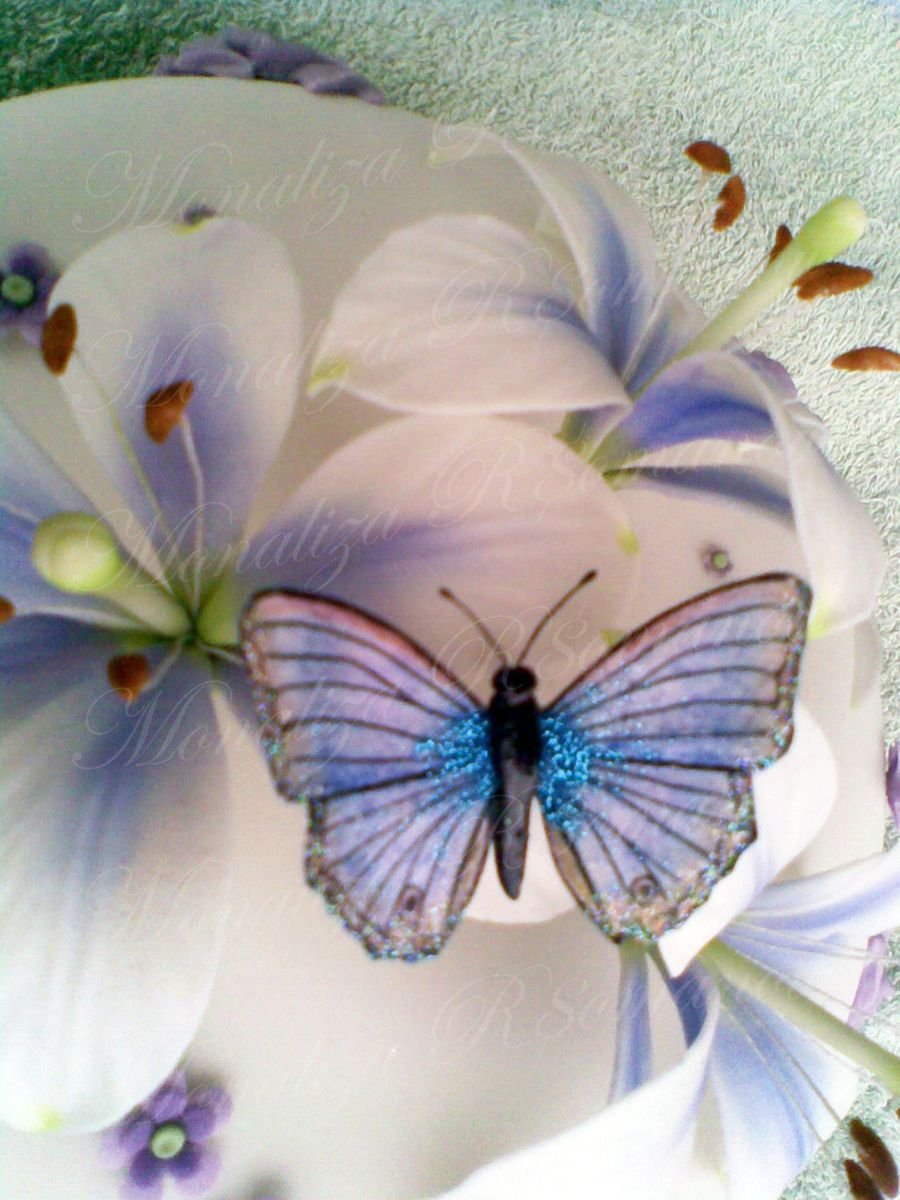 Бабочки из вафельной бумаги
