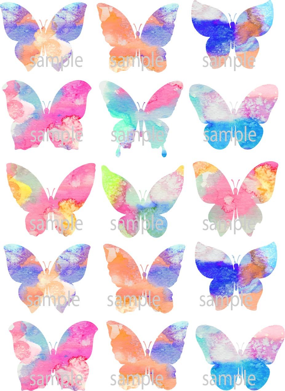 Бабочки из вафельной бумаги розовые