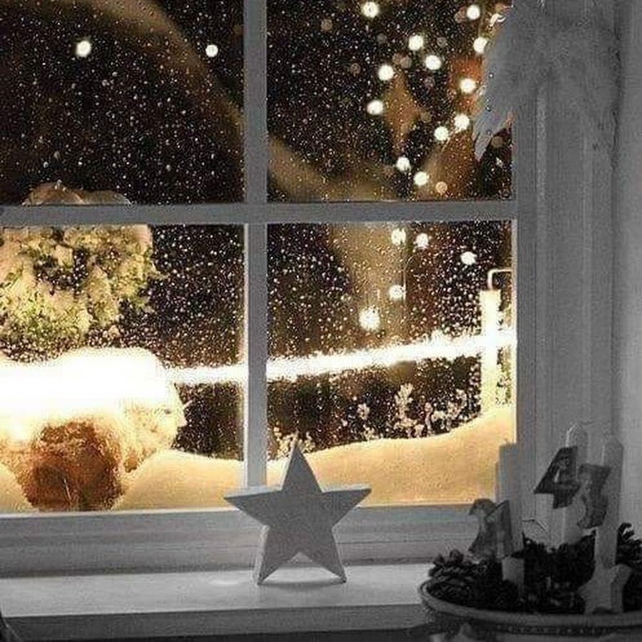 Снегопад из окна