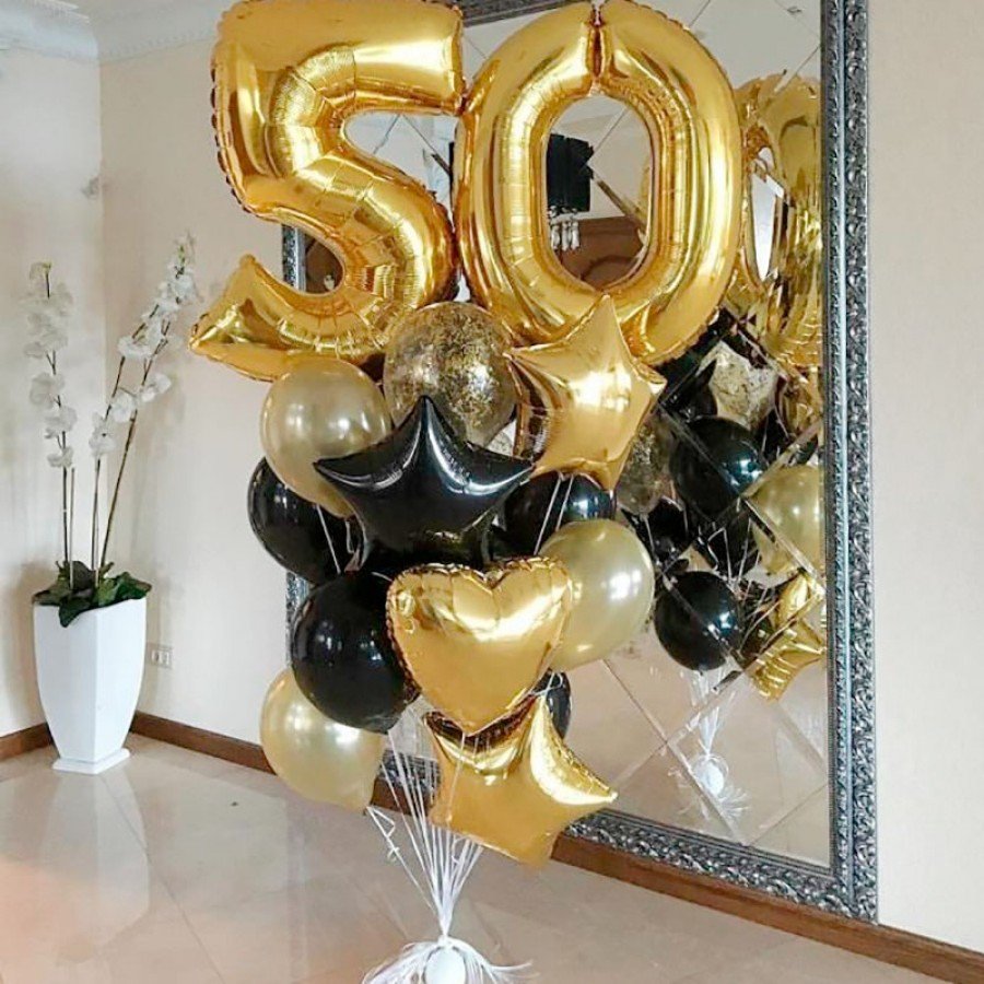 Украшение зала шарами на 60 лет