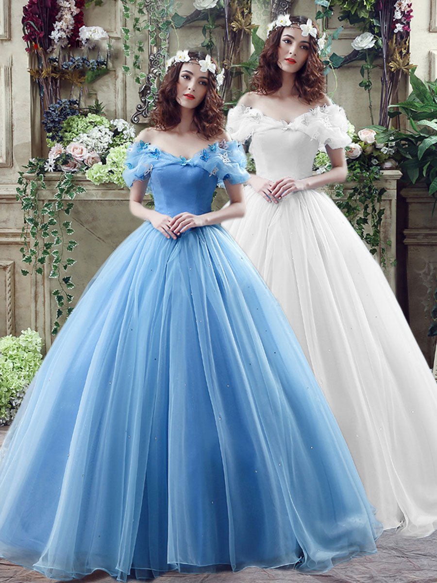 Свадебное платье белое с синим