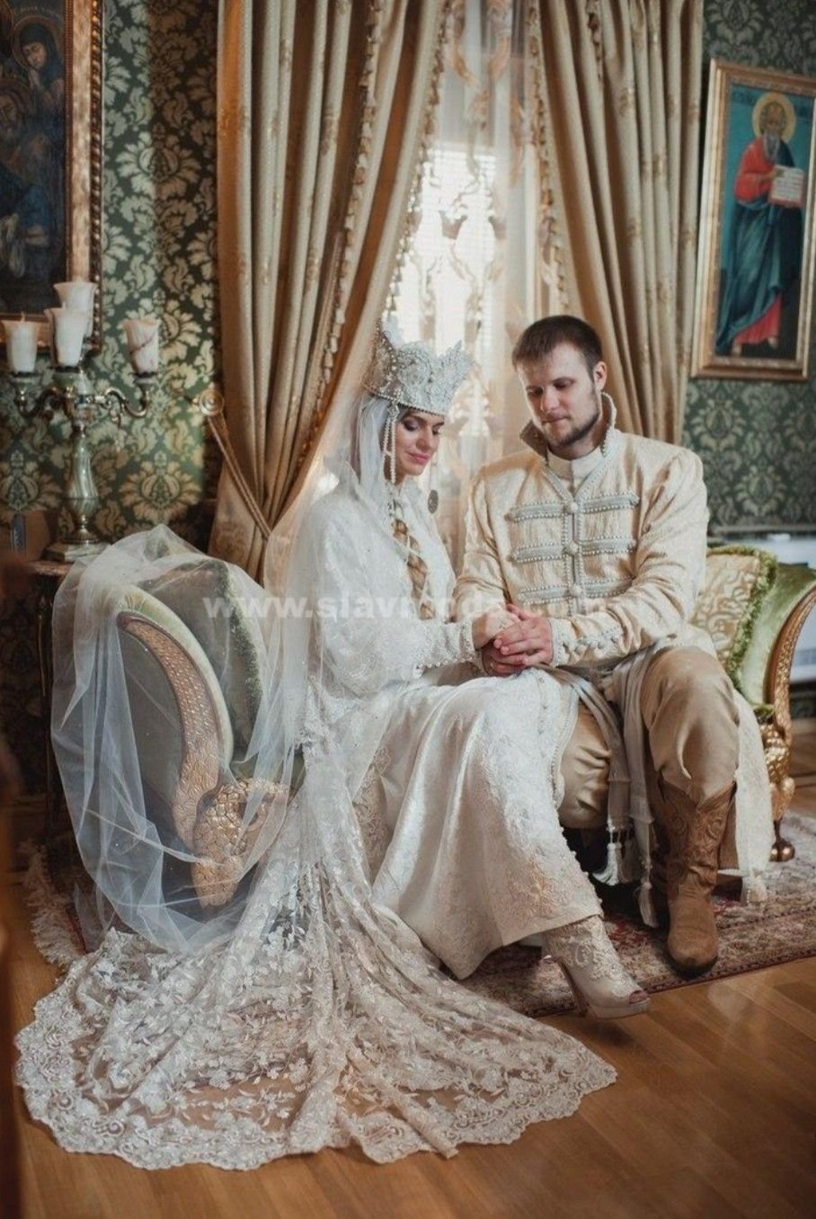 Русское свадебное платье национальное