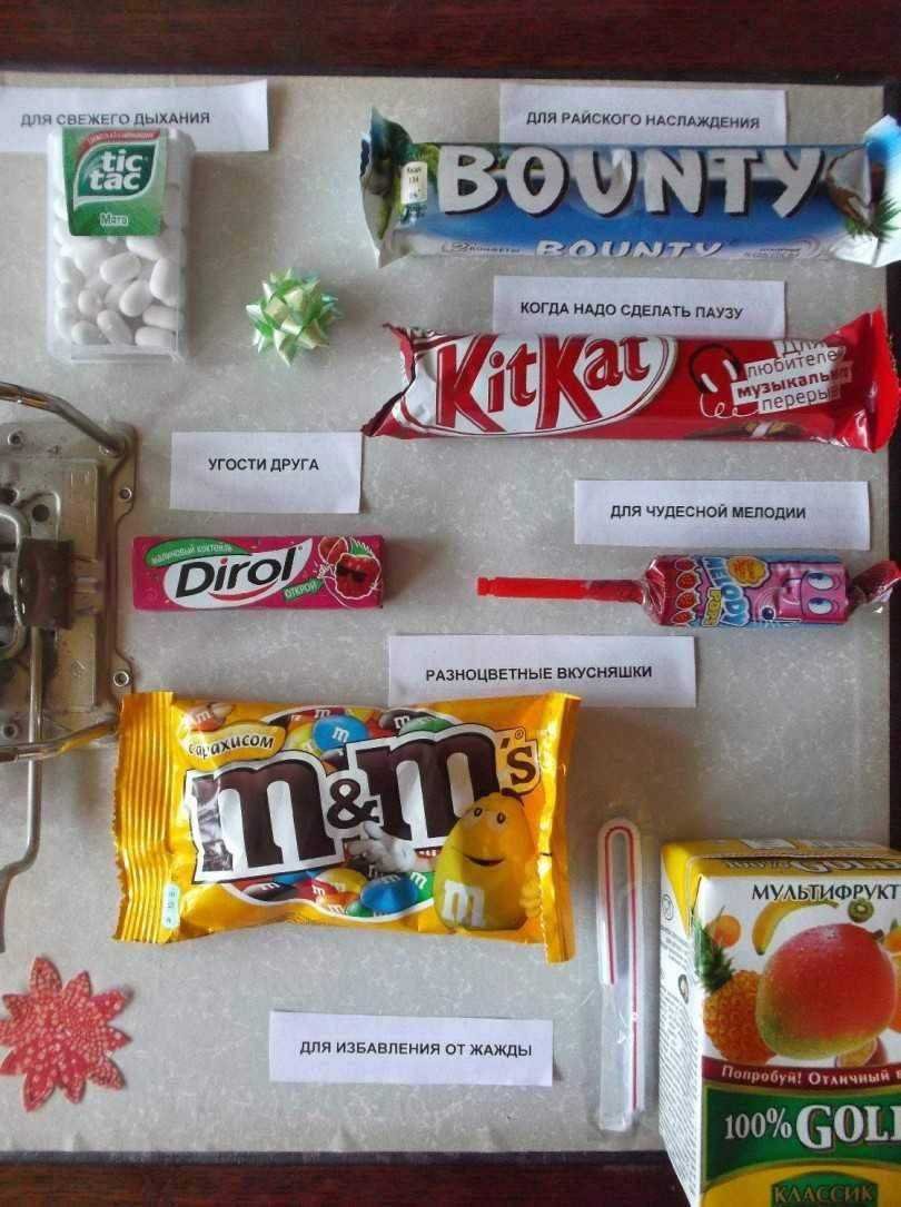 Открытка с конфетами