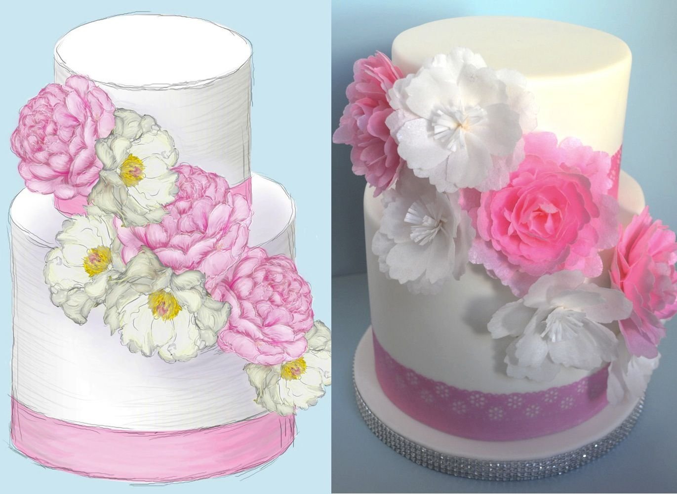 Украшения из вафельной бумаги. Украшение торта вафельными цветами. Торт с вафельными цветами. Свадебный торт с вафельными цветами. Украшение торта цветами из рисовой бумаги.