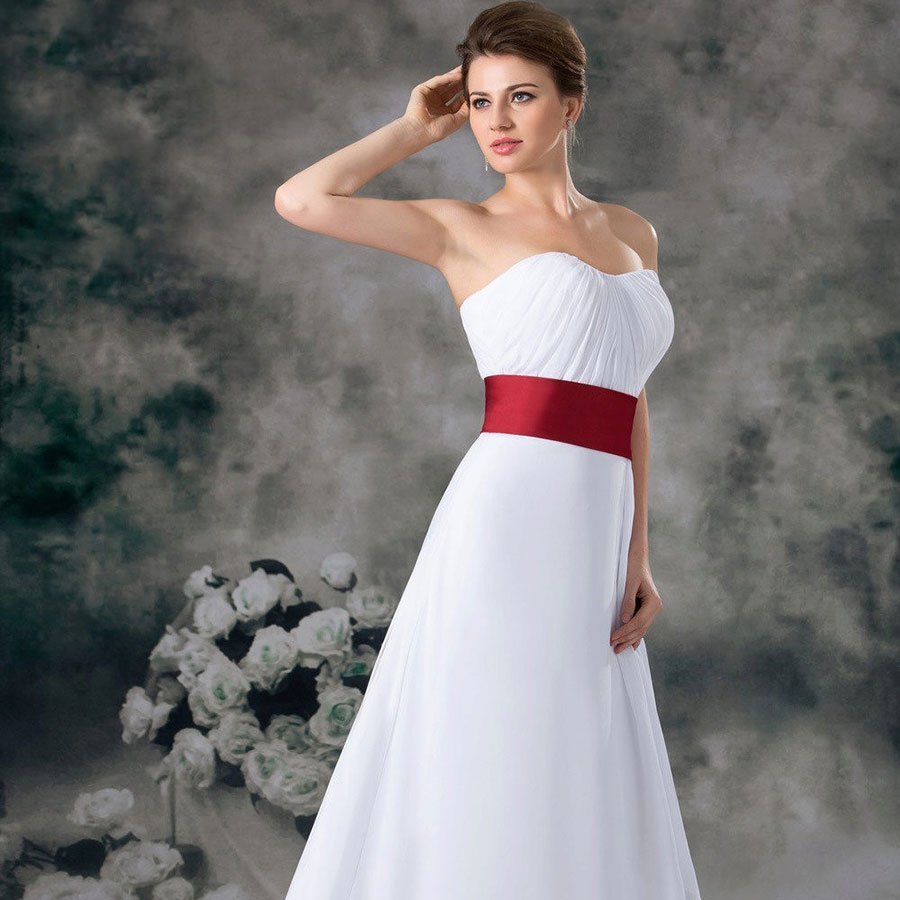 Красное свадебное платье прямое