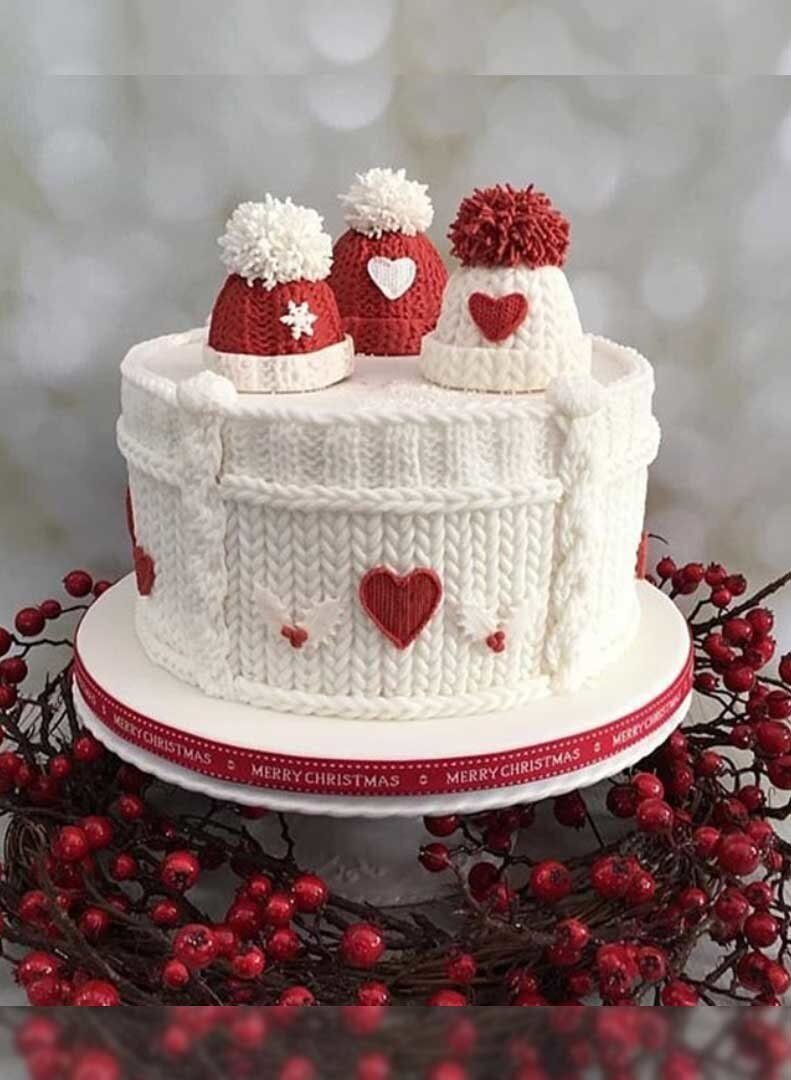 Зимний торт на день рождения