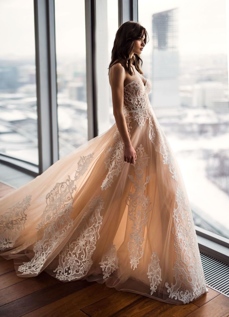 Свадебное платье пудра