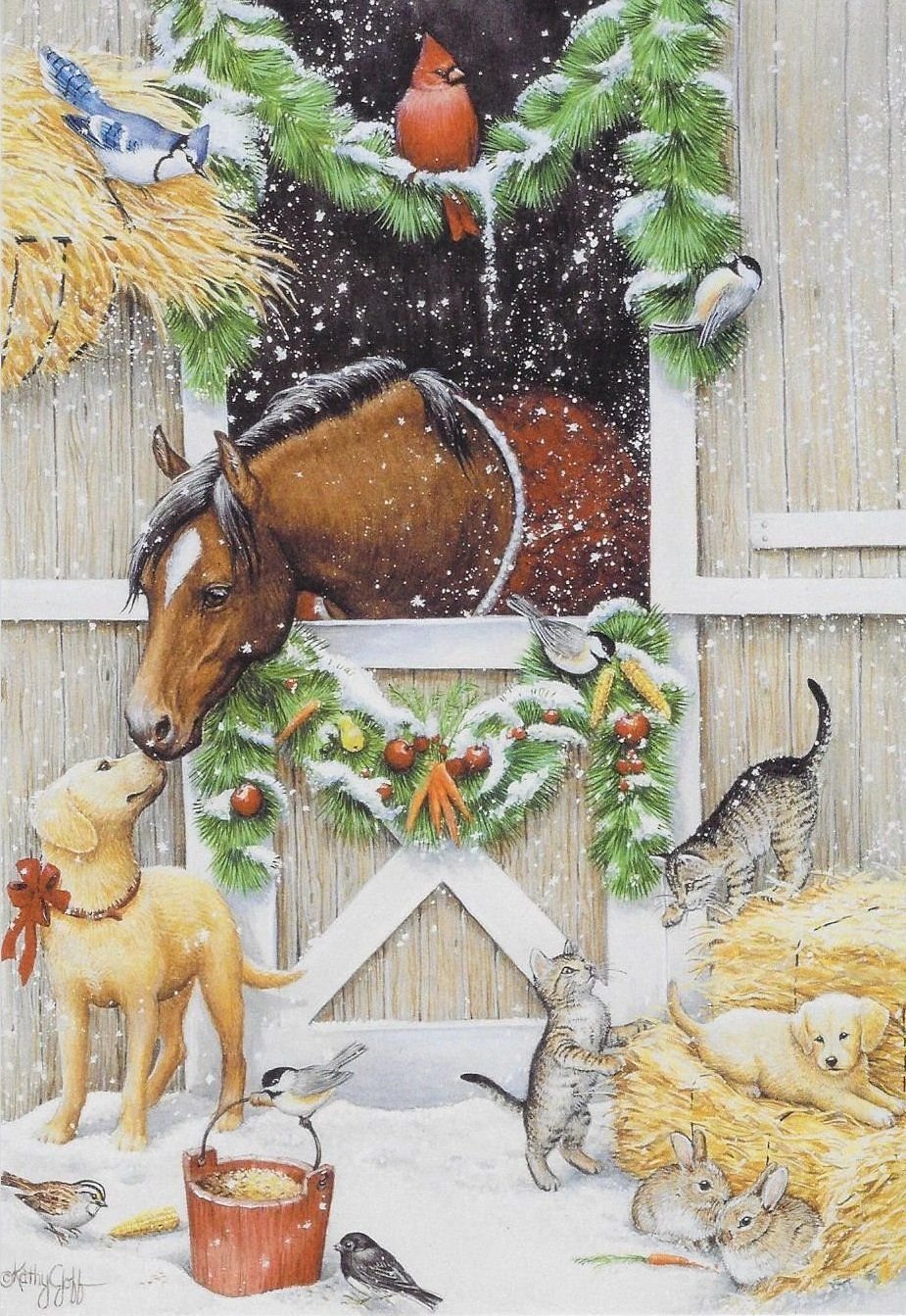 Художница Lori Sehory корова Рождество