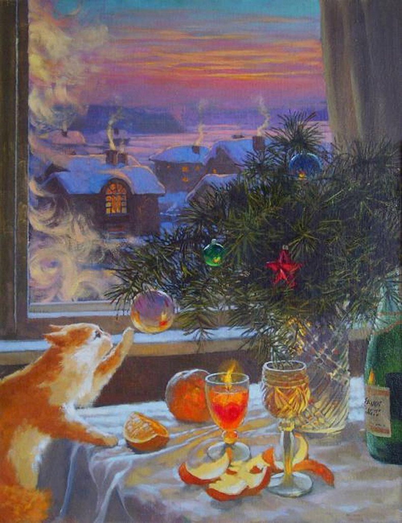 Мария Павлова елка кот и новый год