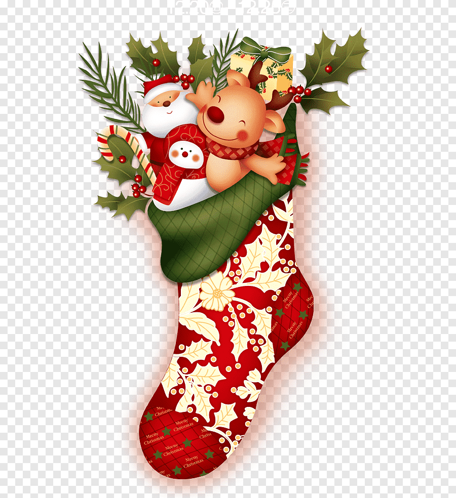 Рождественские носки цветные