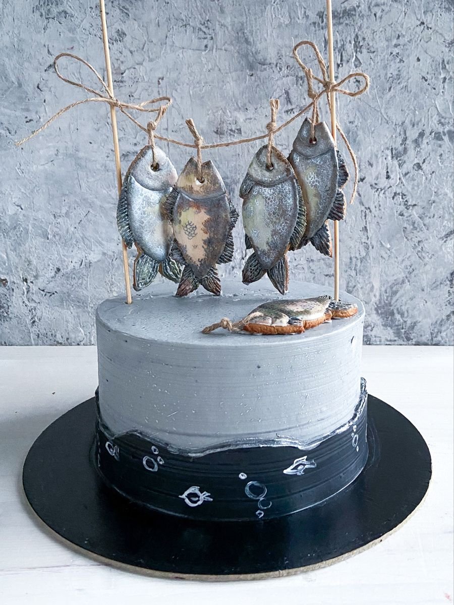 Капкейки рыбаку на день рождения с рыбами