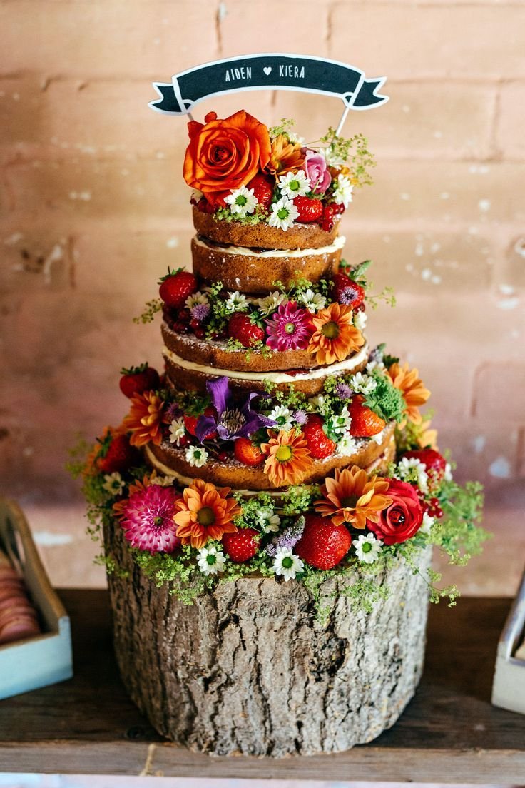Свадебный торт пень в стиле рустик
