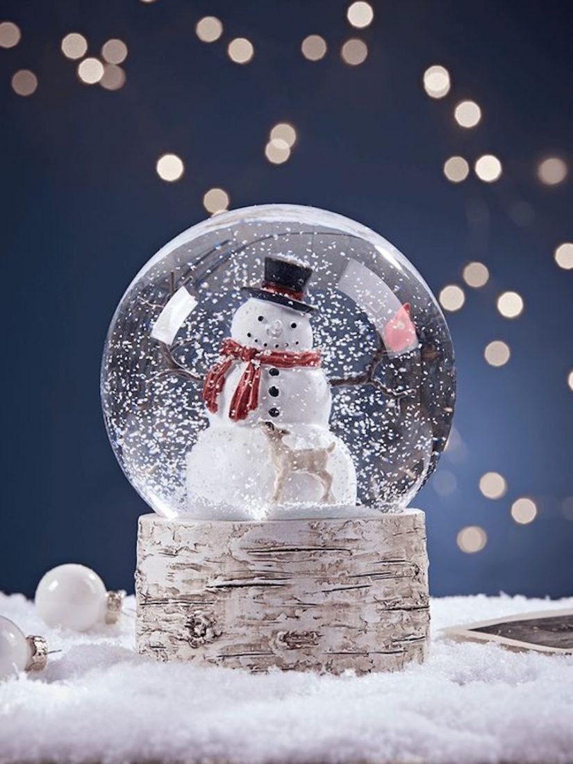Стеклянный шар со снеговиком