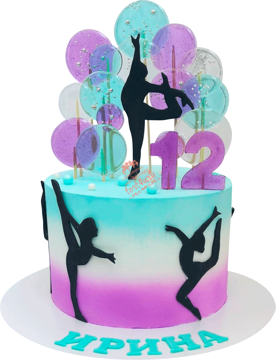 Декор торта для девочки гимнастки
