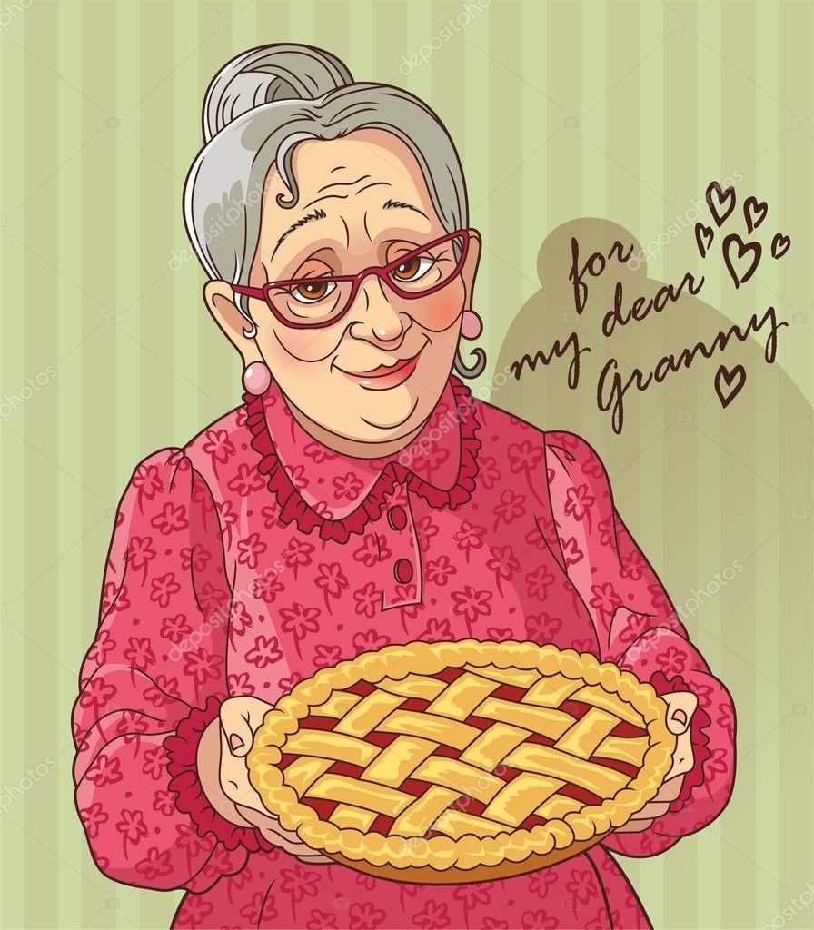 Нарисовать бабушку с пирожками
