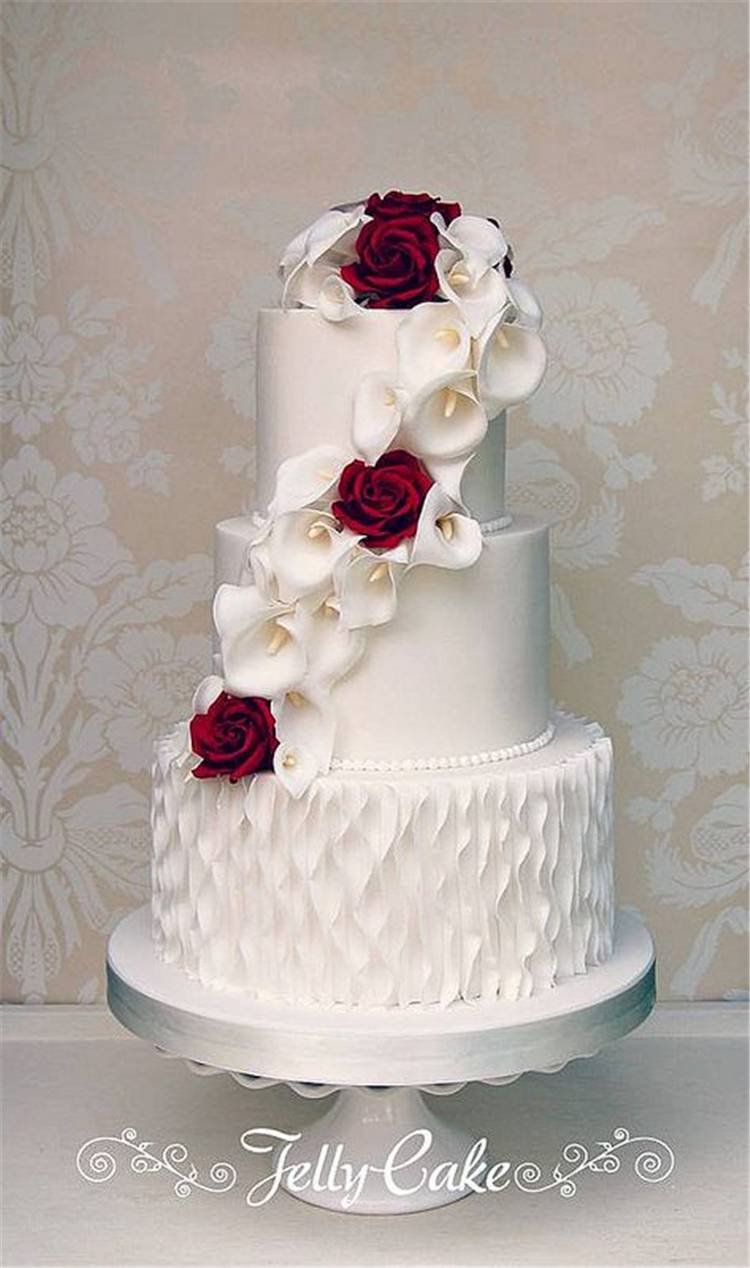 Свадебный торт одноярусный марсала