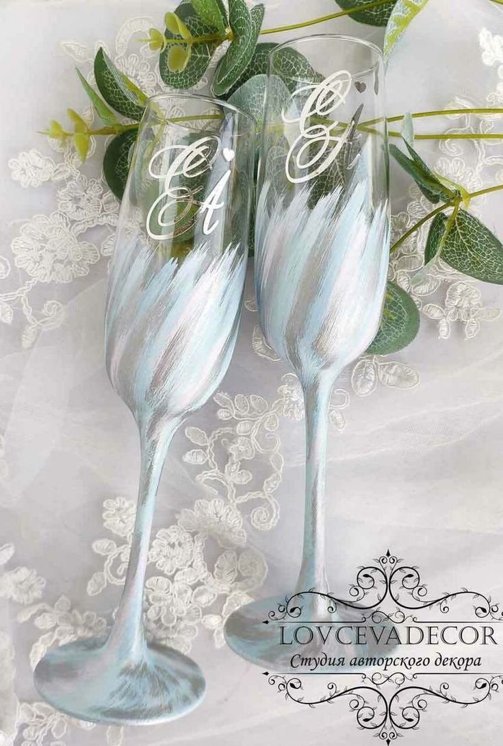 Свадебные бокалы в цвете айвори