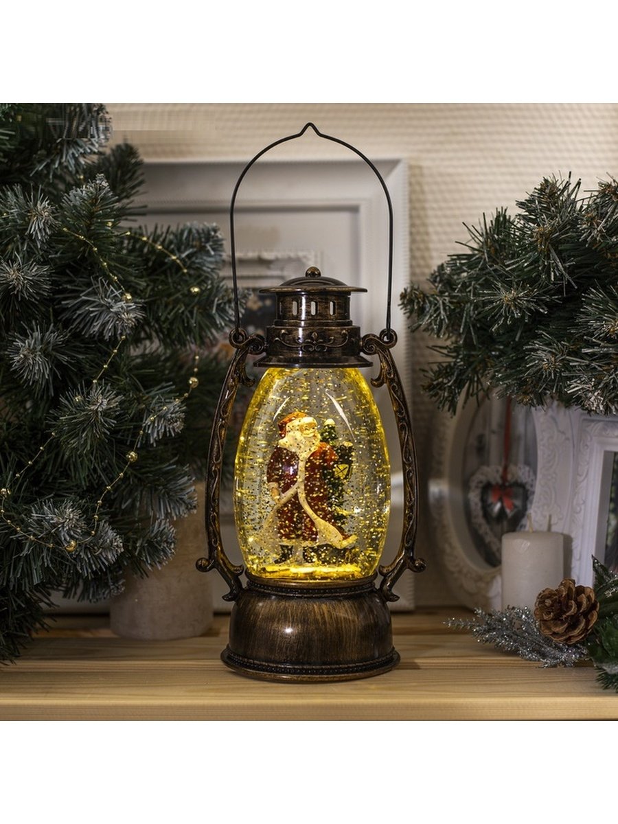 Фигура световая новогодний фонарик дед Мороз