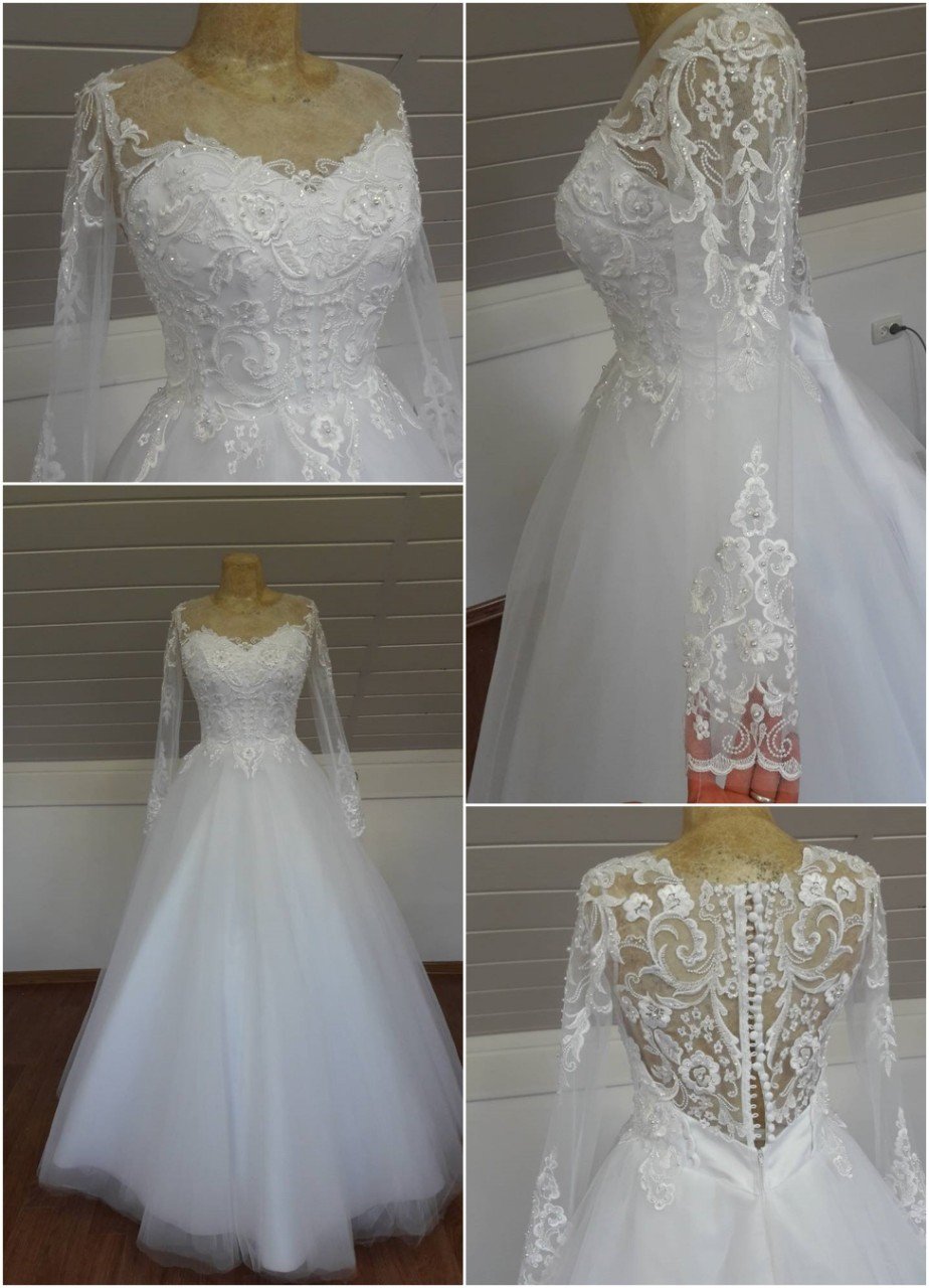 Платье невесты с ласточками