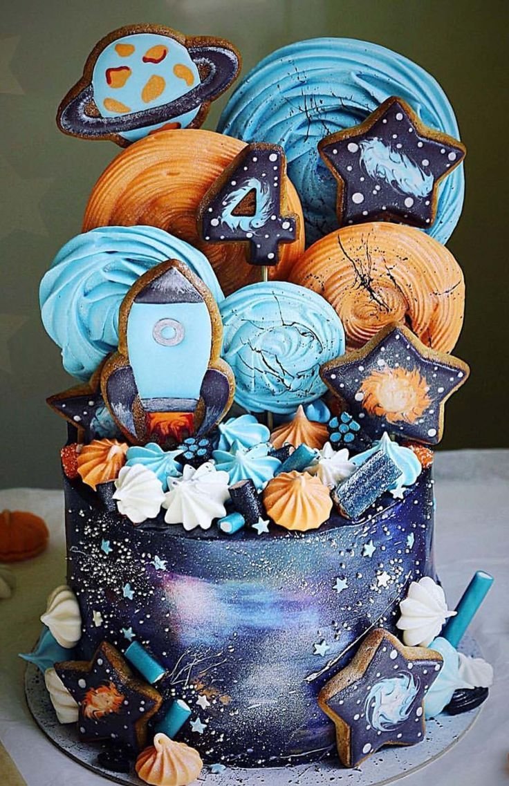Торт в стиле космос для мальчика